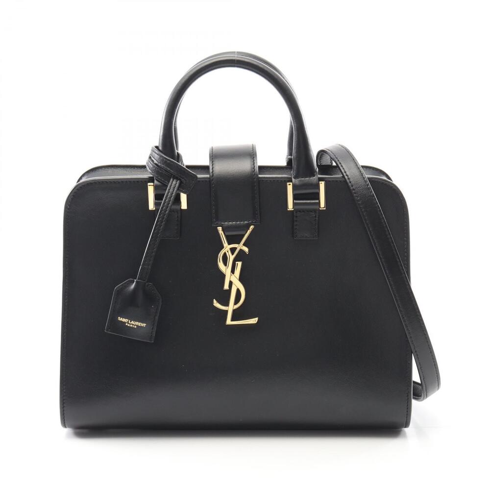 Saint Laurent Paris YSL Baby Monogram Cabas handbag leather black